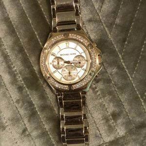 Michael Kors Gold Tone Chronograph Watch with Crystals